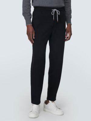 Pantaloni tuta di cotone Brunello Cucinelli nero