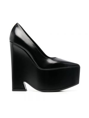 Chaussures de ville en cuir à plateforme Versace noir