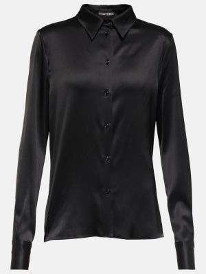 Hedvábná saténová košile Tom Ford černá