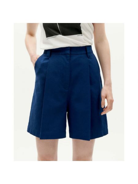 Pantalones cortos de algodón de noche Thinking Mu azul