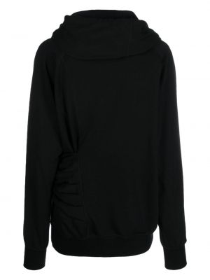 Kokvilnas kapučdžemperis ar drapējumu Undercover melns