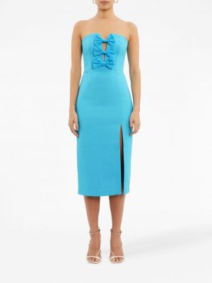 Modré midi šaty s mašlí Rebecca Vallance