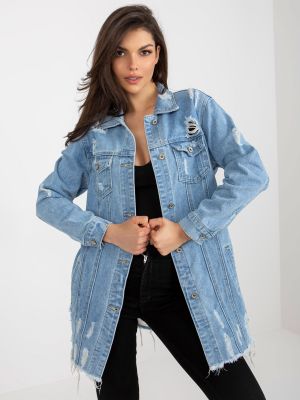Kurtka jeansowa oversize Fashionhunters niebieska