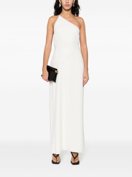Krepové dlouhé šaty Calvin Klein bílé