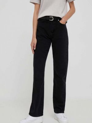 Džíny s vysokým pasem Calvin Klein Jeans černé