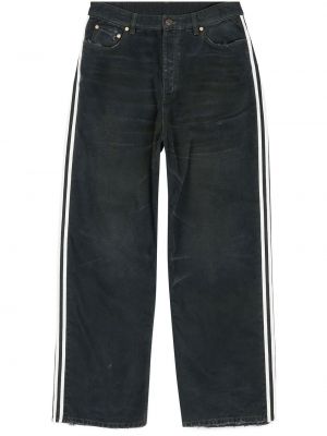 Gestreifte straight jeans Balenciaga schwarz