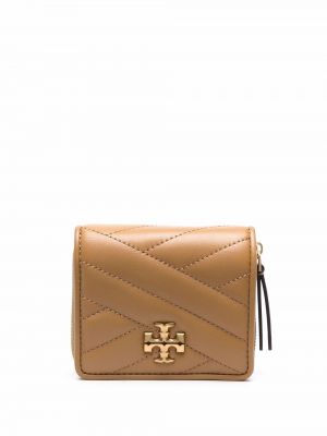 Zip lær lommebok Tory Burch brun