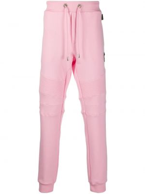 Prošívané sportovní kalhoty Philipp Plein růžové