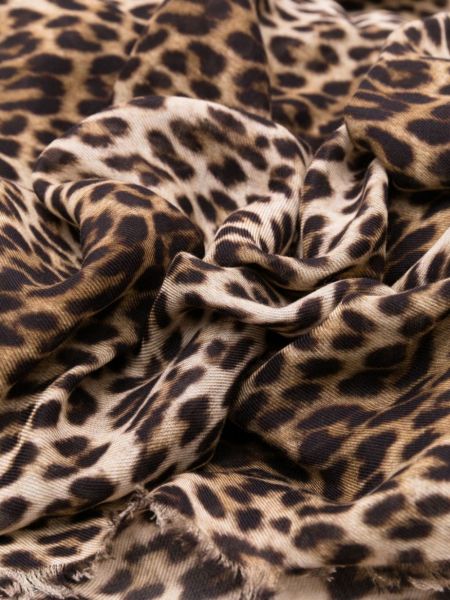 Leopardí šál s potiskem Saint Laurent béžový