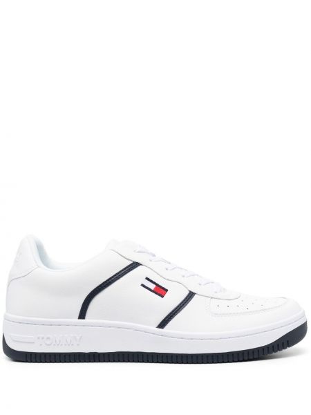 Lær sneakers Tommy Jeans hvit