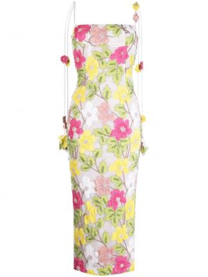 Kvetinové midi šaty s výšivkou Rachel Gilbert