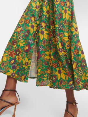 Lina midi kleita ar ziediem Alã©mais zaļš