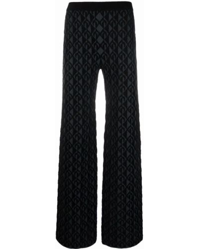 Pantalones rectos de tejido jacquard Marine Serre negro