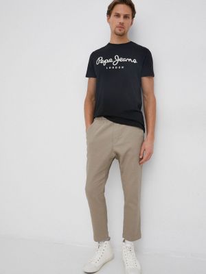 Koszulka z nadrukiem Pepe Jeans czarna