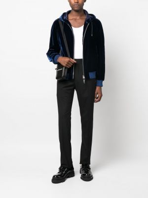 Sametová bunda s kapucí Tom Ford modrá
