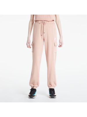 Fleecové cargo kalhoty Nike růžové