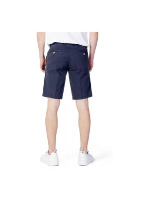 Pantalones cortos con cremallera de algodón Blauer azul