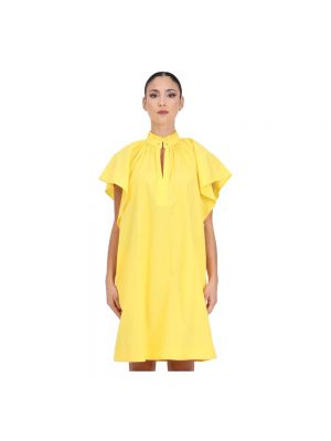Sukienka mini z falbankami Max Mara żółta