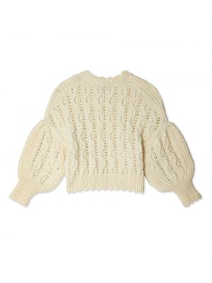 Nėriniuotas megztinis chunky Simone Rocha balta
