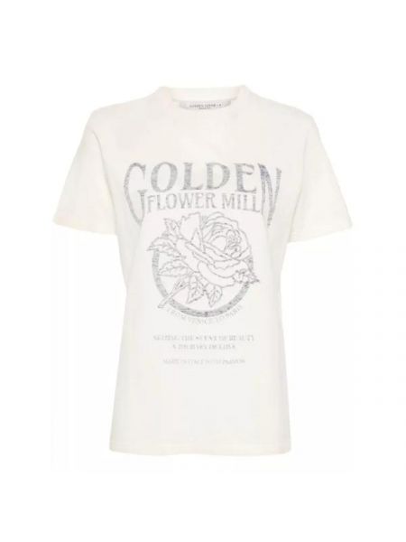 Хлопковая футболка с потертостями с принтом Golden Goose