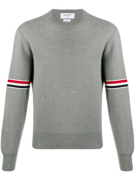 Jersey de punto de tela jersey de cuello redondo Thom Browne gris