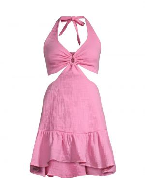 Хлопковое платье мини Peixoto розовое