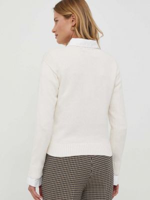 Bavlněný svetr Lauren Ralph Lauren béžový