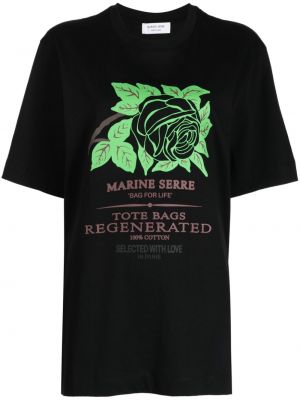 Βαμβακερή μπλούζα με σχέδιο Marine Serre μαύρο