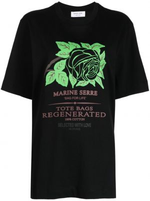 T-shirt di cotone con stampa Marine Serre nero