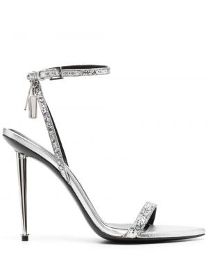 Sandali con cristalli Tom Ford argento