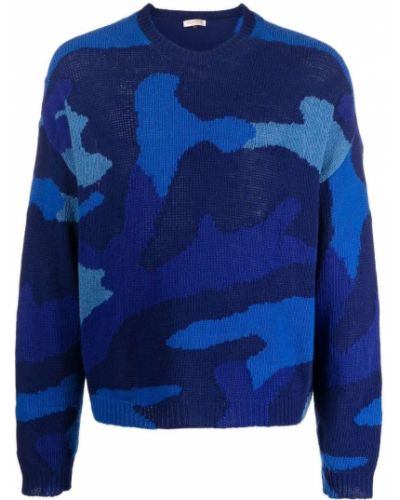 Kamufliažinis megztinis Valentino Garavani mėlyna