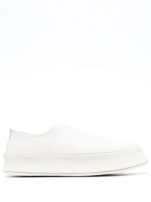 Skli på lær slip-on sneakers Jil Sander hvit