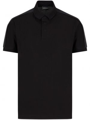 Памучна поло тениска Emporio Armani черно