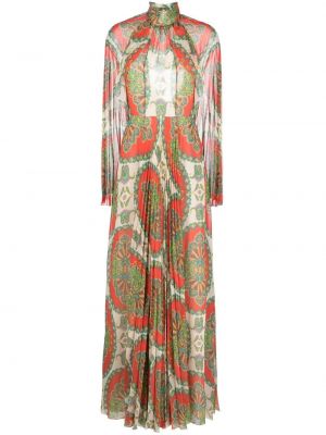 Πλισέ κοκτέιλ φόρεμα με σχέδιο paisley Etro