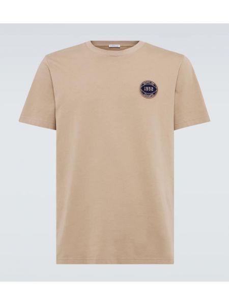 Camiseta de algodón de tela jersey Moncler beige