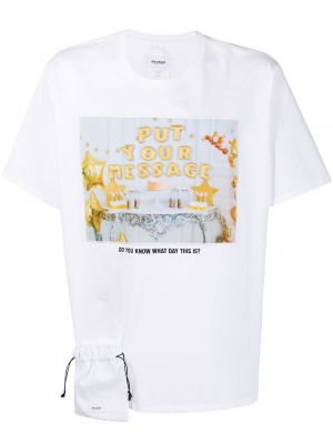 T-shirt avec imprimé slogan à imprimé Doublet blanc
