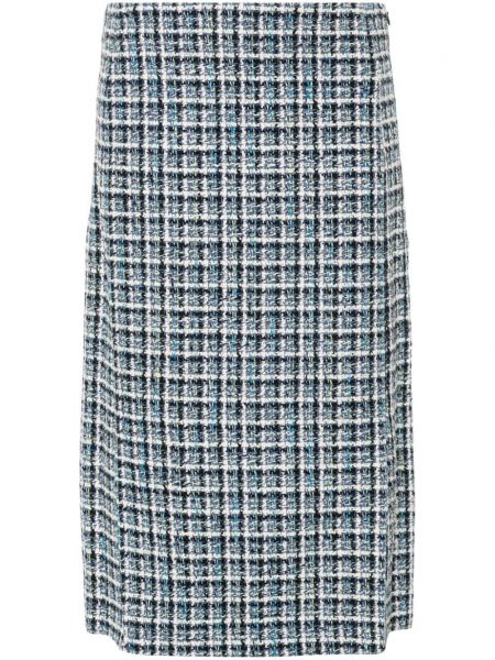 Φούστα με σχισμή tweed Etro μπλε
