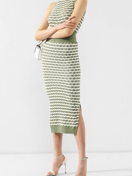 Хлопковая юбка Loro Piana зеленая