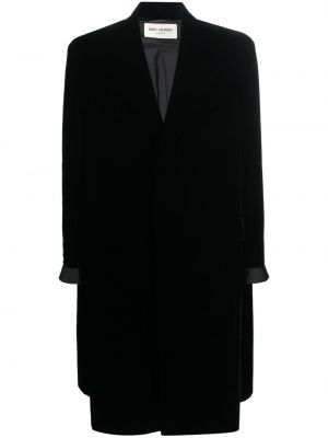 Aksamitny płaszcz Saint Laurent czarny
