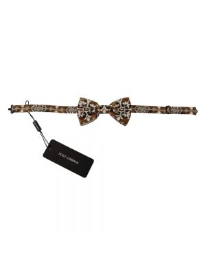 Jedwabny krawat z kokardką Dolce And Gabbana biały