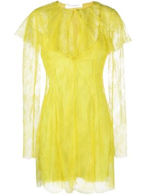 Μini φόρεμα με διαφανεια με δαντέλα Philosophy Di Lorenzo Serafini κίτρινο