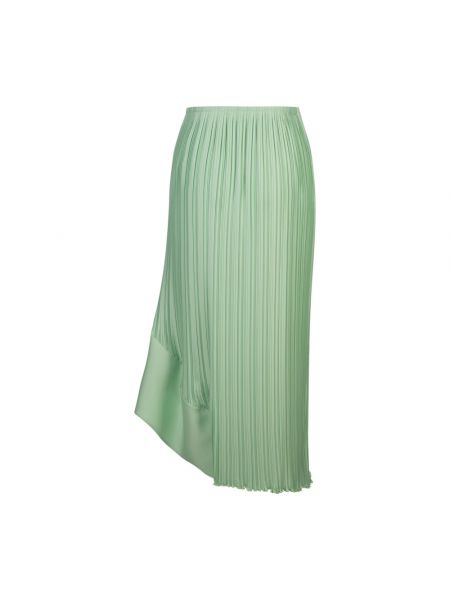 Satynowa spódnica midi plisowana Lanvin zielona