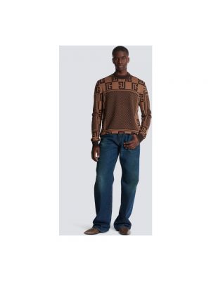 Bufanda de tela jersey de tejido jacquard Balmain marrón