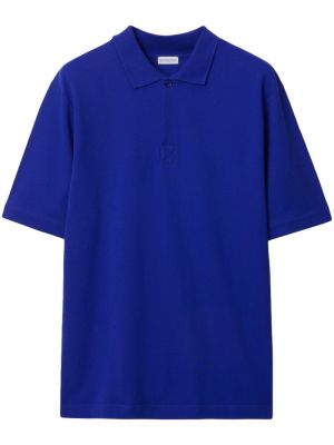 Bombažna polo majica Burberry modra