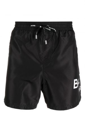 Kratke hlače s printom Balmain crna