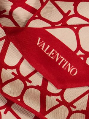 Pañuelo de seda con estampado Valentino rojo
