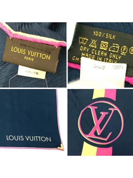 Bufanda de seda retro Louis Vuitton Vintage azul