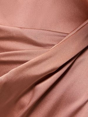 Drapované hodvábne saténové midi šaty Helmut Lang ružová