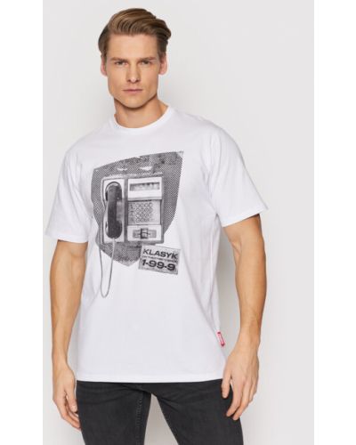 PROSTO. Póló KLASYK Callme 1061 Fehér Regular Fit