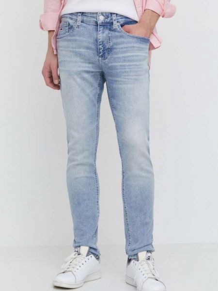 Jeansy skinny slim fit z kieszeniami Tommy Jeans niebieskie